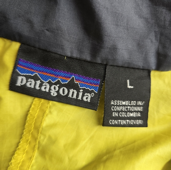 Vintage Patagonia Yellow and Gray Rain Jacket Windbreaker Large - Picture 8 of 9